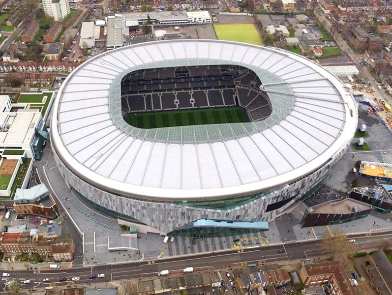 Tottenham Hotspur stadium is packed as the NFL release footage for