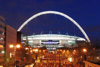 Wembley Stadium, illuminated