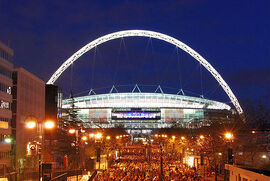 Wembley Stadium, illuminated