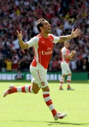 Santi Cazorla celebrates putting Arsenal in front