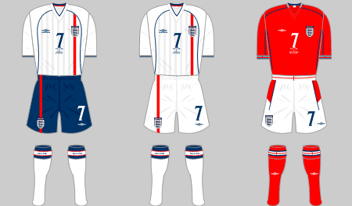 ウェア England National Team 2002  kit The Retro Kit | England 2002 Home Kit - Long Sleeves