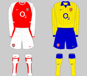 arsenal kit 2003 04