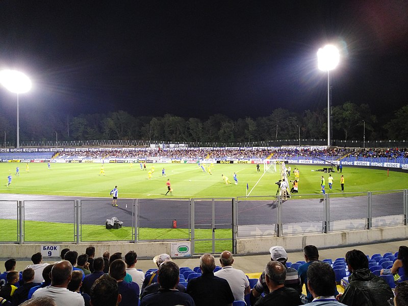 RAZGRAD, BULGARIA - OCTOBER 22: The team of Ludogorets line-up