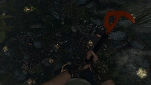 Топор в руках игрока