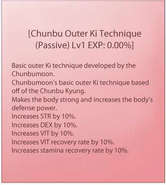 Chunbu Outer Ki Technique