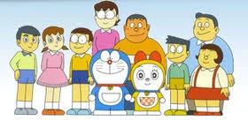 Từ trái sang:
hàng trước: Doraemon, Dorami
hàng giữa: Dekisugi, Shizuka, Nobita, Jaian, Suneo, Jaiko
hàng sau: mẹ Nobita, ba Nobita