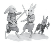 A treacherous rabbit prepares to stab Whitson Mariner.