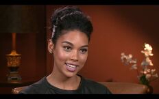 Alexandra in an interview talking about "Aaliyah: The Princess of R&B" biopic.