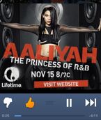 Tweeted by "@AmberLishh". "@Pandora just loves reminding me of things 👌😉🙌 #AaliyahMovie"