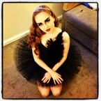 Tweeted by Louisa: ""What happened to my sweet girl?" #blackswan #fancydress".