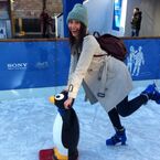 Tweeted by Tasie: "Klariza receiving some outstanding penguin assistance on the ice".