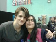 Tweeted by "@livetogetrad": "Aaaand met the lovely Ser Loras Tyr- sorry, I mean @Eugene_Simon. ;)".