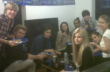 The House of Anubis Cast at Brad's birthday party.