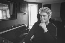 From Brad Kavanagh's Instagram/Webstagram and posted 2 days ago: "Me in my natural habitat. Haven’t had a decent picture of me in ages, I was happy with this one... #studio #singerproducer #kneelingchair #bigmooseproductions #monochrome #monochromatic #greyhairdontcare #menshair #menofinstagram".