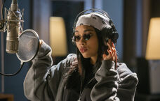 Alexandra Shipp as Aaliyah Haughton in Lifetime's biopic "Aaliyah: The Princess of R&B".