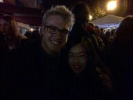 Old photo of Bobby Lockwood from November 28, 2013 with a fan ("@Qiao_Wong"). Caption for picture from Twitter: "OMG!! Me and my friends met Bobby Lockwood at Rayleigh Lights!! So happy:D".