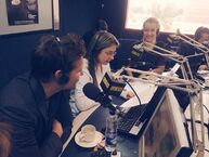 Found this picture on Nathalia Ramos's Facebook page. The caption for the picture: "This morning on Noticiero De La FM with Peter Facinelli".