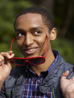 Rock Star - Alfie rocks some super hip shades, how can Amber resist him?