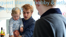 Tweeted by "@ParentingMother" 24 hours ago: "What's everyone looking at? Turns out Seth likes to throw things on the floor. New Ep Sunday with Seth & @bllockwood".