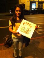 Tweeted by Tasie: “Late night pizza with @AJSawyer”.