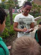 Tweeted by “@AvenuePrimary”: “We had a visit from @AJSawyer today - star of House of Anubis, and ex-pupil at Avenue. Thanks Alex!”.