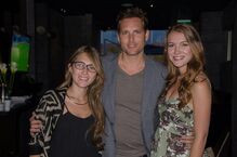 Nathalia and Peter Facinelli with a fan