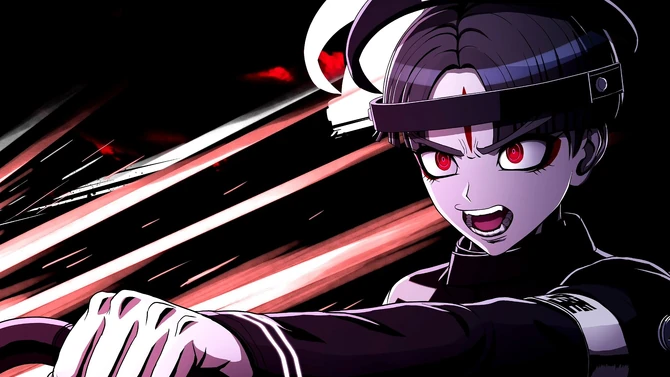 Gaku Maruko wielding his weapon in battle.