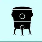 3 legged, can thing headed robot