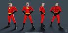 A picture of every perspective of Mr. Incredible