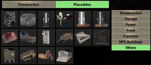 Placeables Menu Others