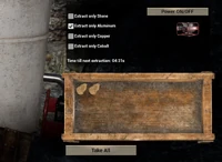 UI of Mineral Extractor placed in a Cave allowing ore selection