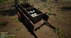 Log Cart with two Stones Crates