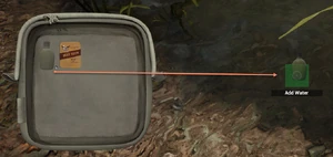 Filling small Flask with dirty water from a pond