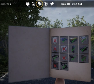 Blueprint Checklist in Player's Inventory