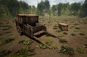 Log Cart carrying Stone Crates and a Container