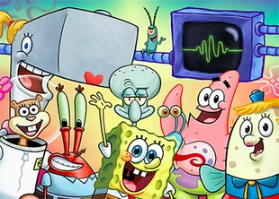  The series' main characters. Top row, from left to right: , , and . Bottom row: , , , , , , and .