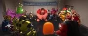 The "Bad-Anon" villain meeting features various well-known video game characters, including , , , , Neff, and 