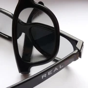 Two pairs of RealD glasses demonstrating the polarization effect