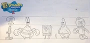 depicting six of the characters, with an early version of the film's logo in the upper left corner.