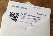 Fandango ticket to Star Wars The Force Awakens 2015