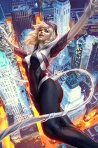 Spider-Gwen on the cover of Spider-Gwen: Ghost Spider (October 2018). Art by Stanley Lau.