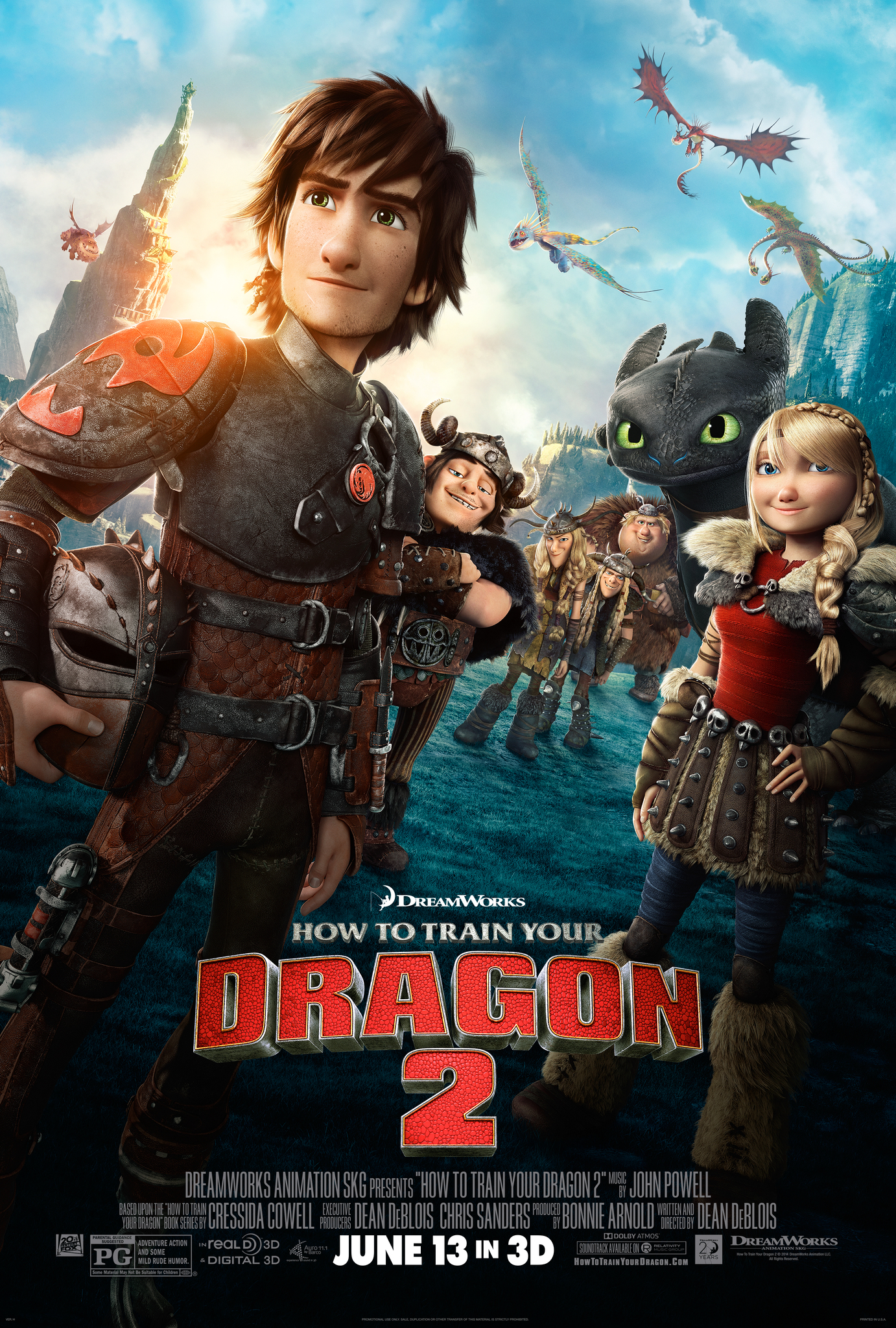 7000 x 1000mm How To Train Your Dragon Dreamwork Original Movie Poster Print A1 
