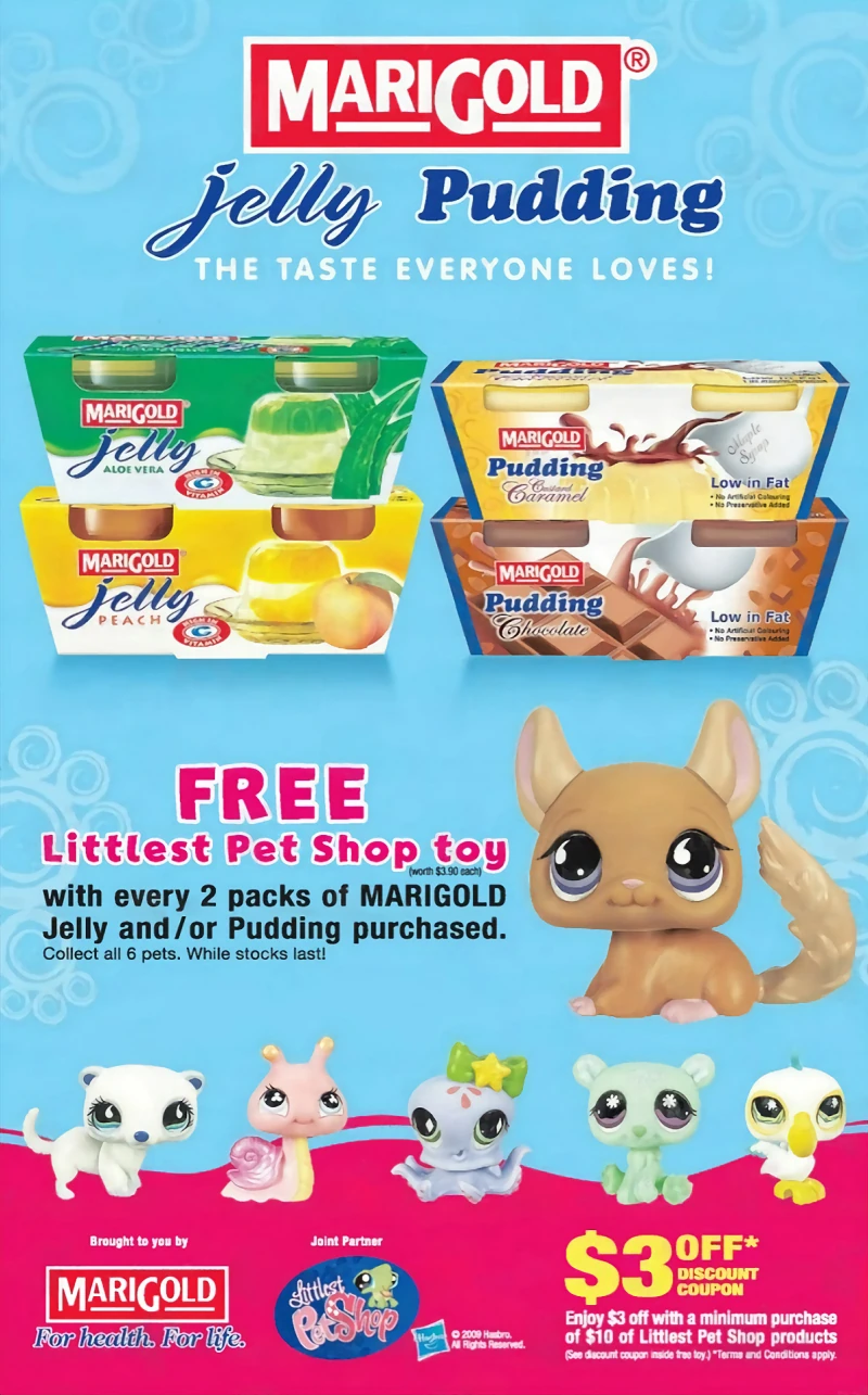 MARIGOLD Jelly and Pudding Promotion Littlest Pet Shop Collector's