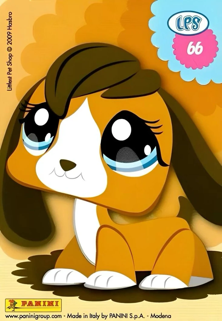 LITTLEST PET SHOP LPS 301 Beagle Tan Purple Eyes Dog Puppy Figure Toy Hasbro EUR 10,00 - ES