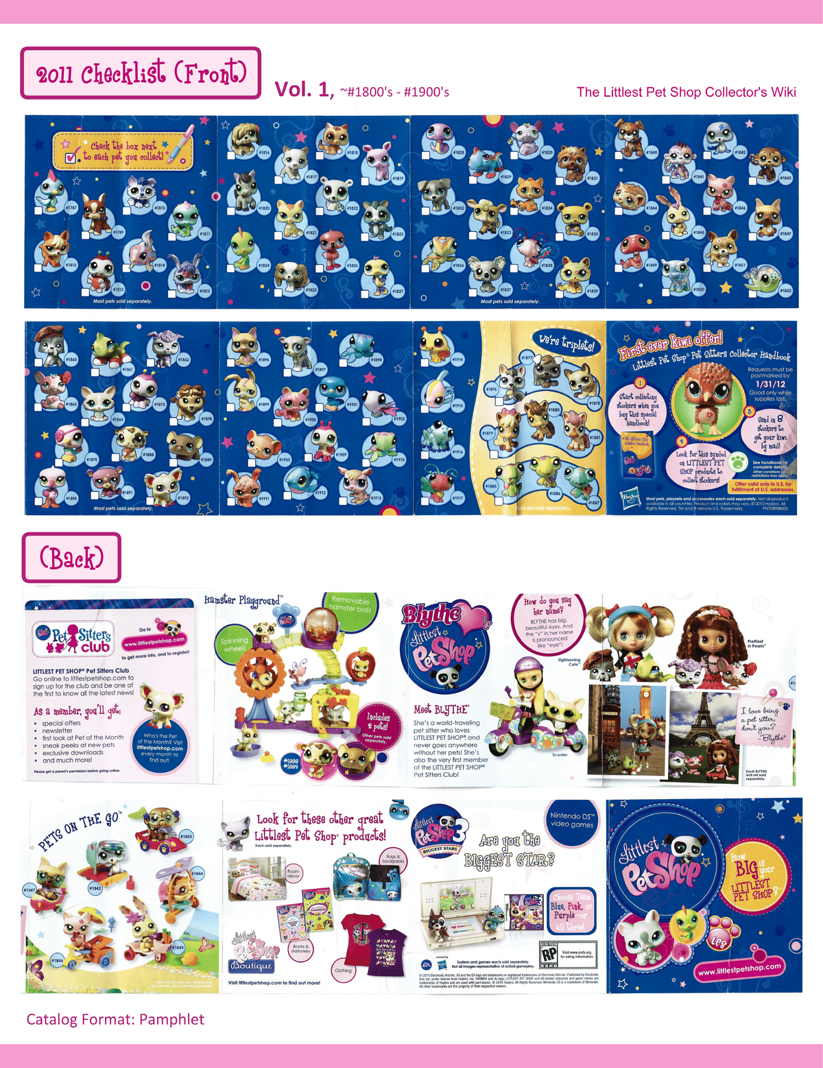 TCC Extras 2011 Checklist Scans Littlest Pet Shop Collector s