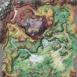 Mapa de altura montaña de lobos