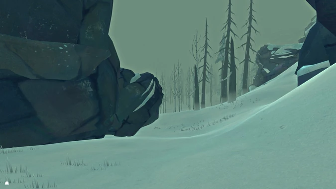 Вот примерно в этой точке срабатывает событие "Найдено новое местоположение", если идти от Водопада. Кряж — это тот, что слева.