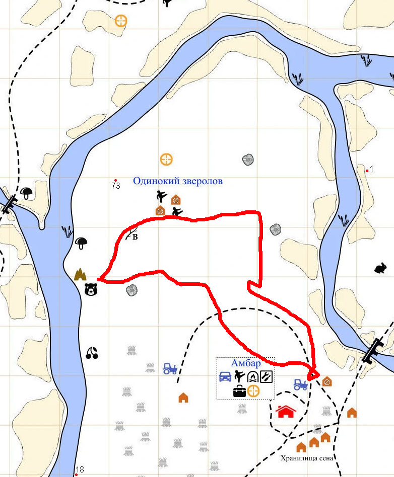 Карта тихой реки