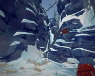 Вид снизу на мост-поваленное дерево