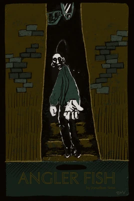 A figure in an alleyway that is mostly obscured in shadow.